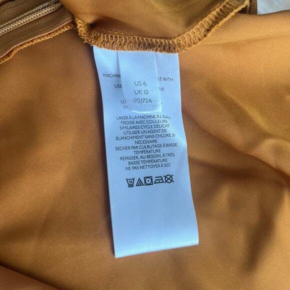 Free People Gold Mini Skirt Size 6 - Picture 4 of 5